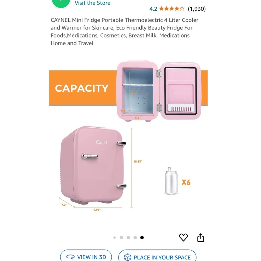 Pink Cosmetic fridge, brand new in the box.
